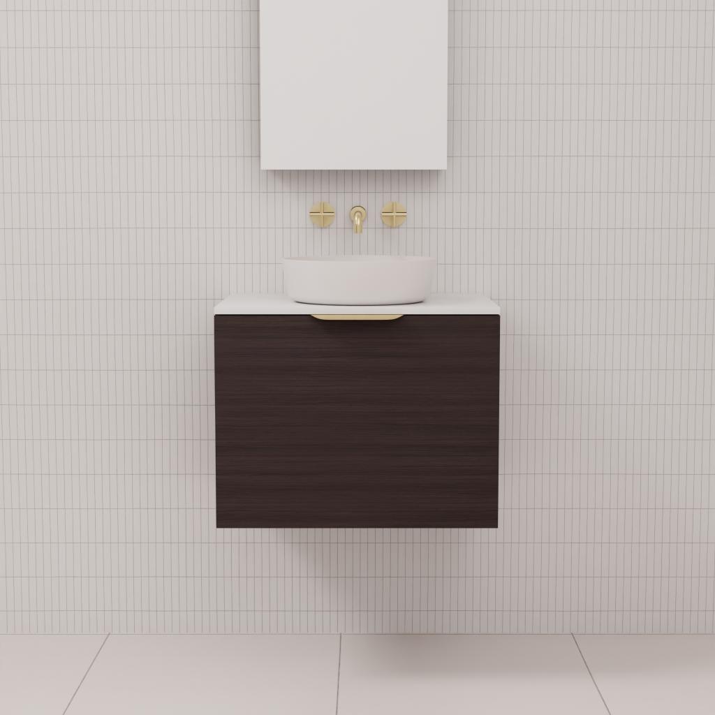 Zoe - 600mm Espresso Oak Wall Hung Vanity