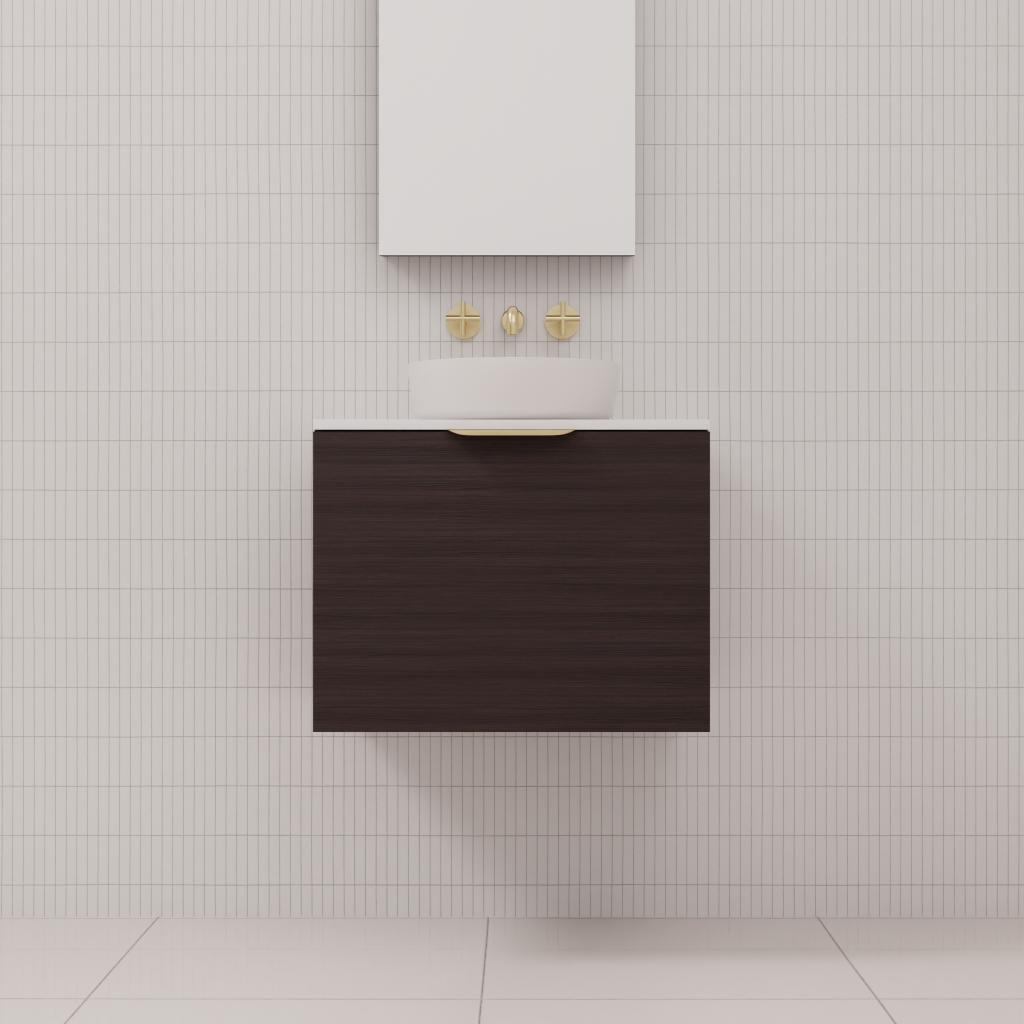 Zoe - 600mm Espresso Oak Wall Hung Vanity
