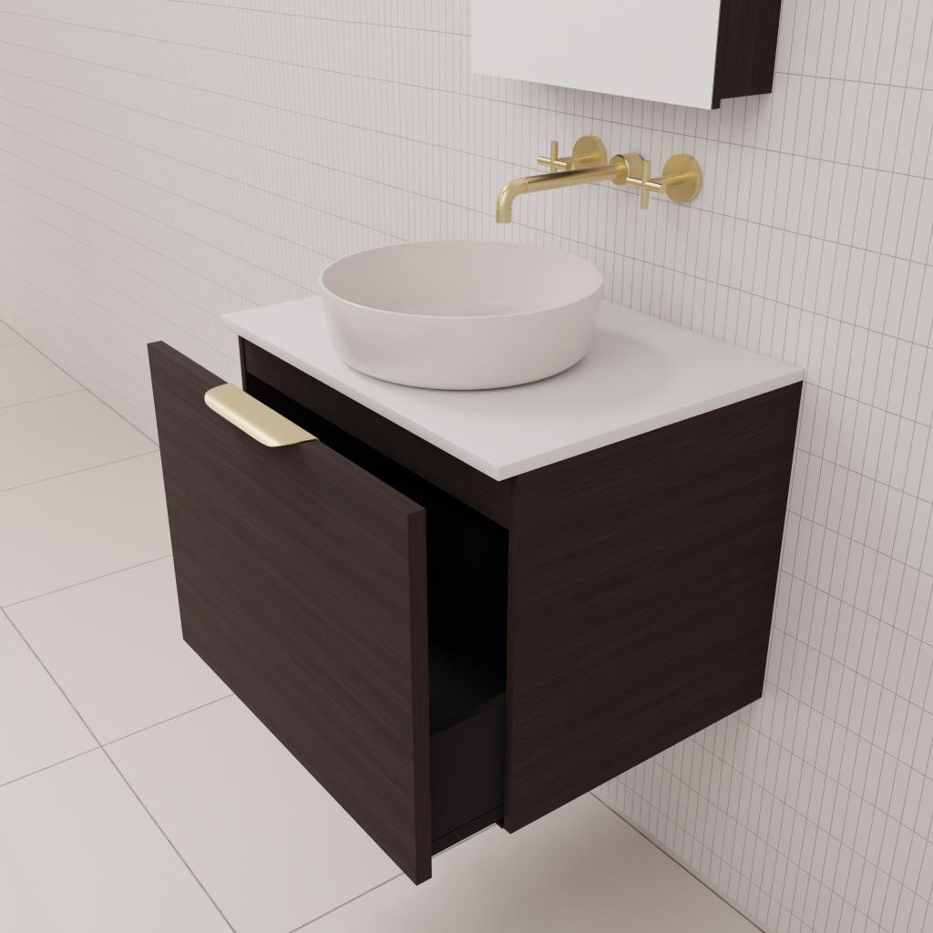 Zoe - 600mm Espresso Oak Wall Hung Vanity