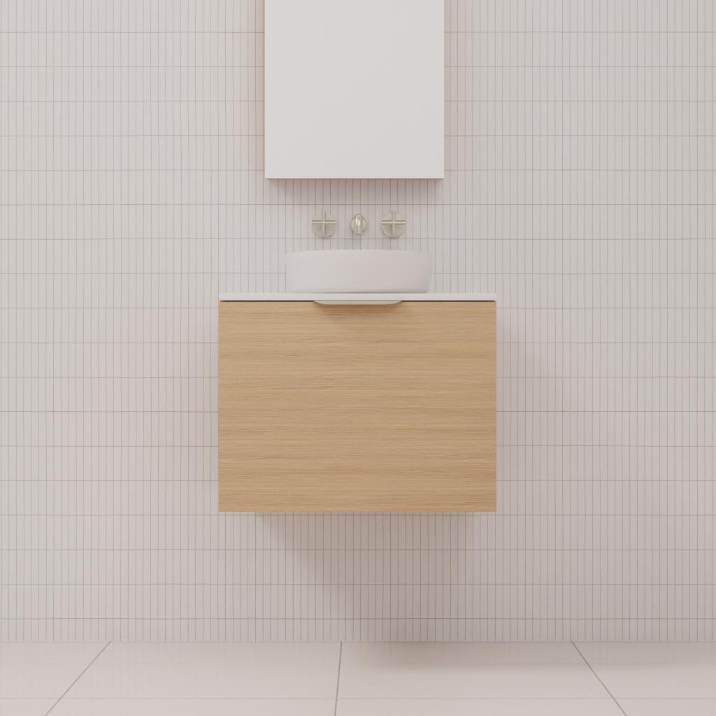 Zoe - 600mm Nordic Oak Wall Hung Vanity