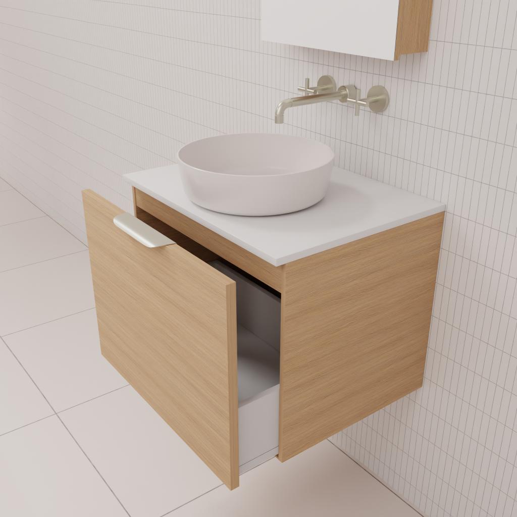 Zoe - 600mm Nordic Oak Wall Hung Vanity