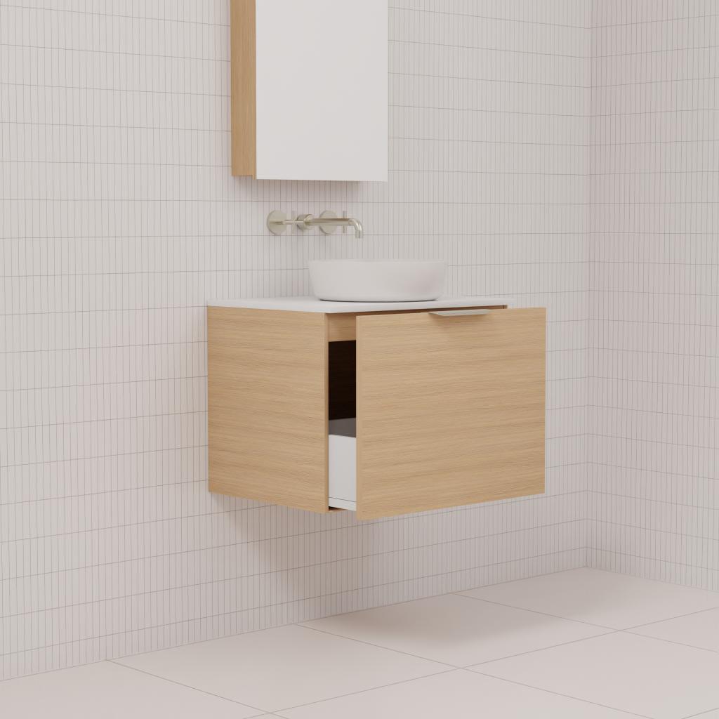 Zoe - 600mm Nordic Oak Wall Hung Vanity