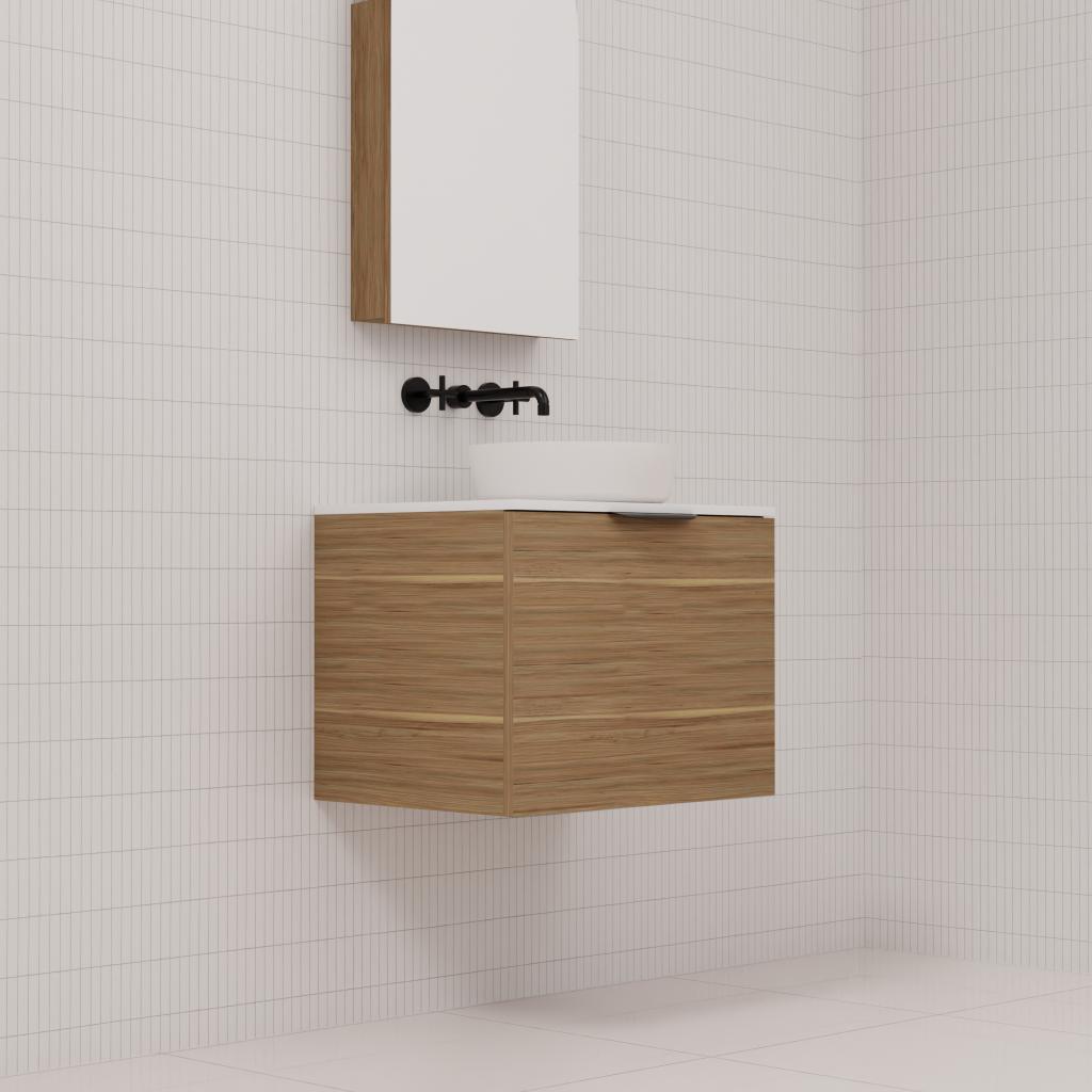 Zoe - 600mm Tuscan Oak Wall Hung Vanity