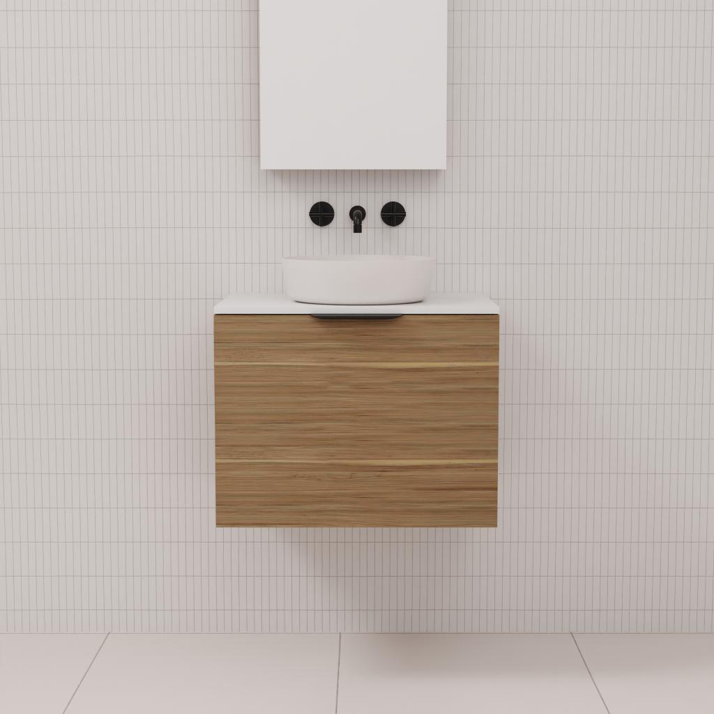 Zoe - 600mm Tuscan Oak Wall Hung Vanity