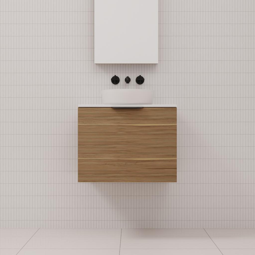 Zoe - 600mm Tuscan Oak Wall Hung Vanity