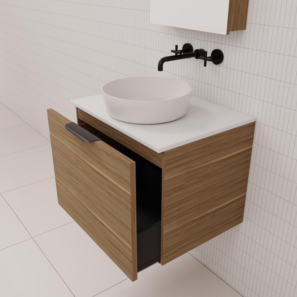 Zoe - 600mm Tuscan Oak Wall Hung Vanity