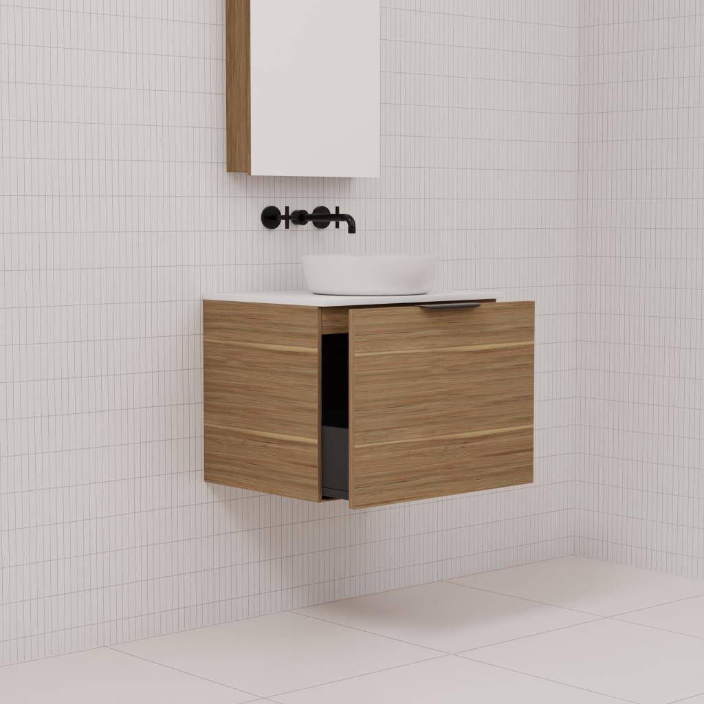Zoe - 600mm Tuscan Oak Wall Hung Vanity