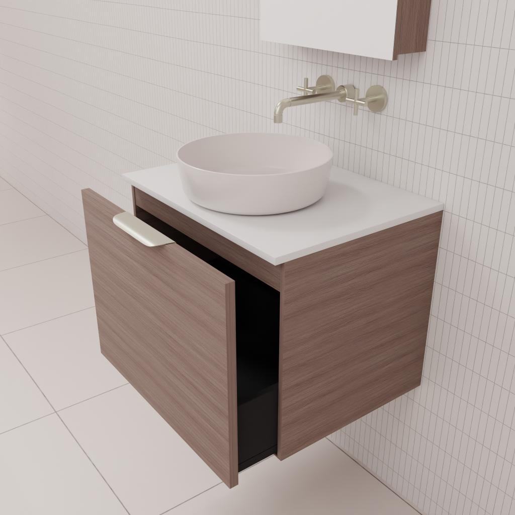 Zoe - 600mm Urban Oak Wall Hung Vanity