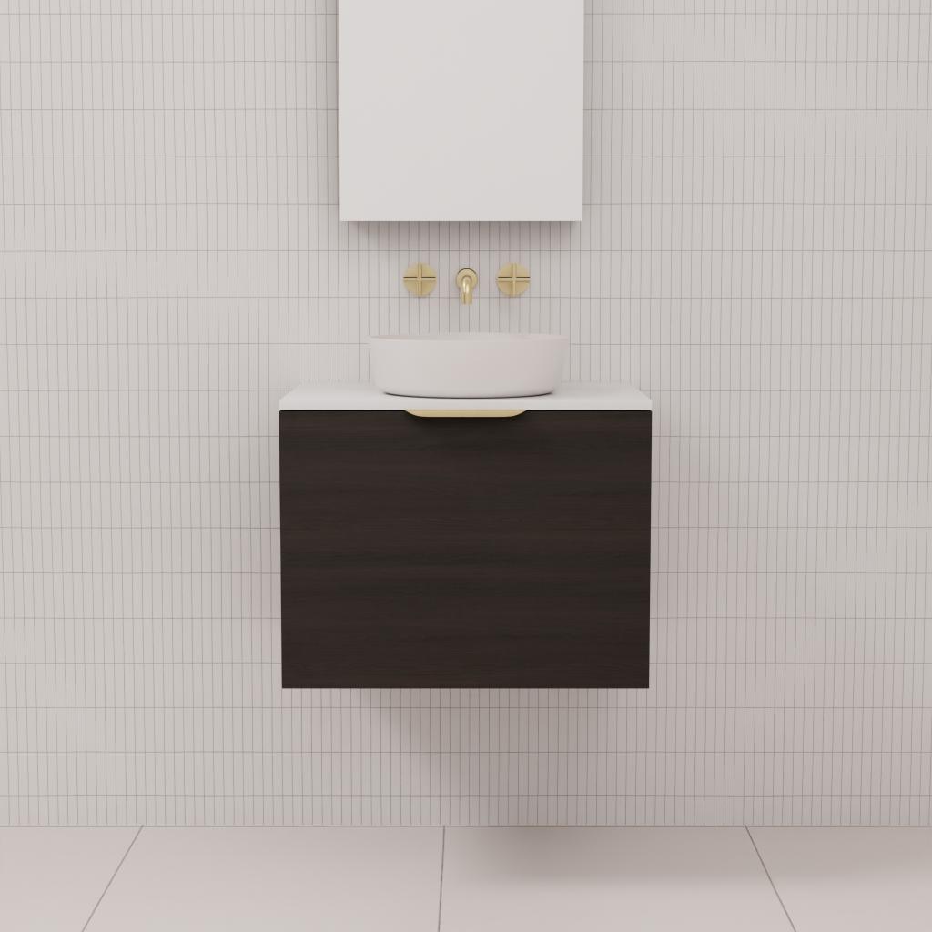 Zoe - 600mm Smoked Onyx Wall Hung Vanity
