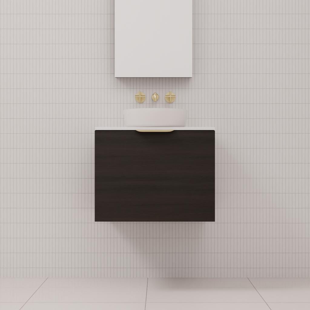Zoe - 600mm Smoked Onyx Wall Hung Vanity