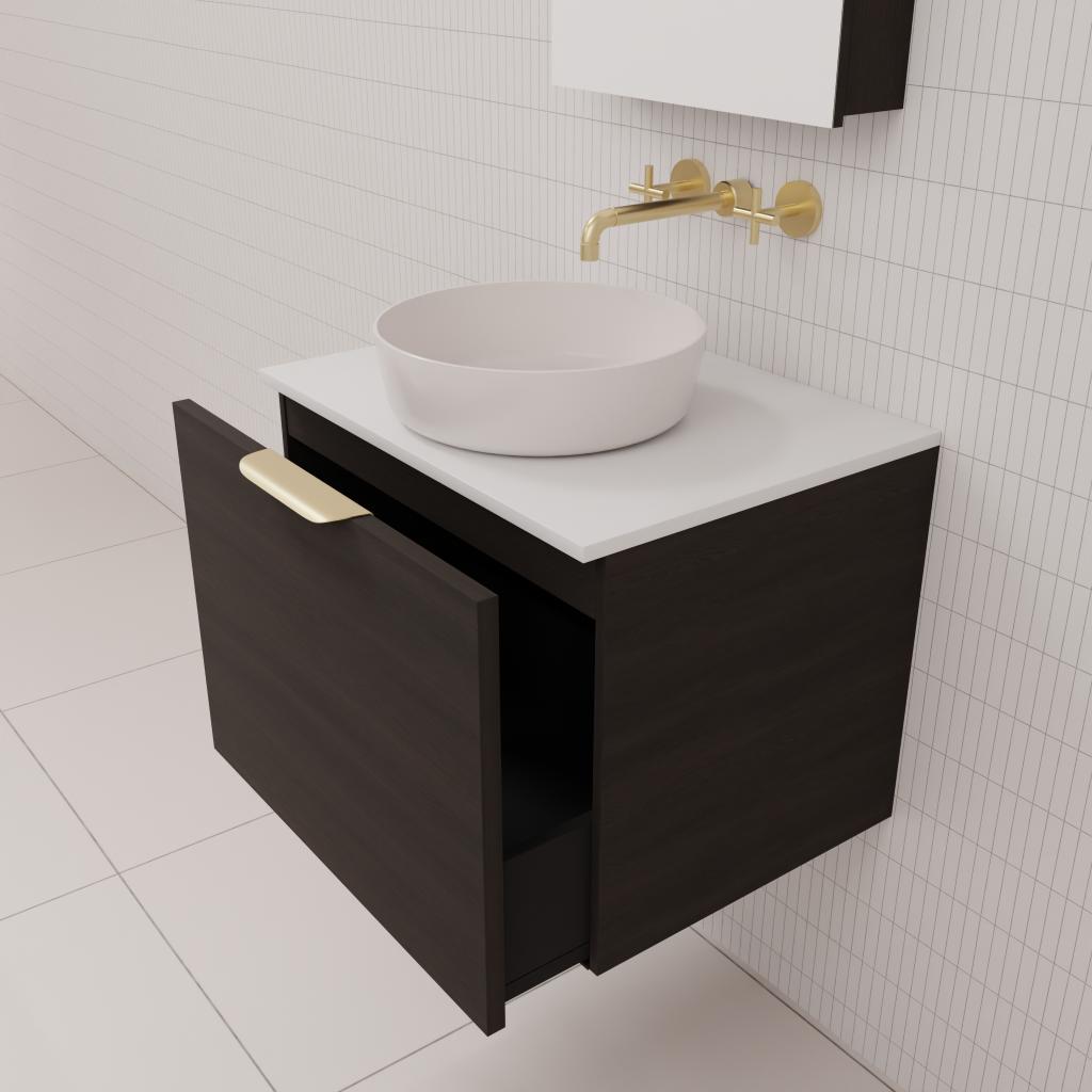 Zoe - 600mm Smoked Onyx Wall Hung Vanity