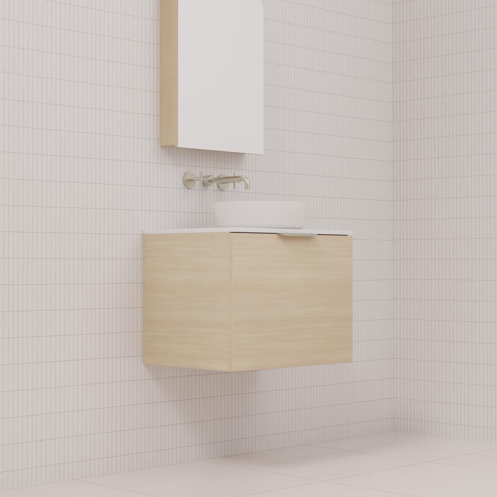 Zoe - 600mm Vero Oak Wall Hung Vanity