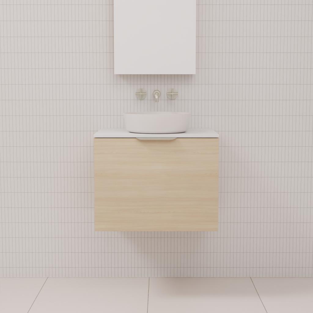 Zoe - 600mm Vero Oak Wall Hung Vanity