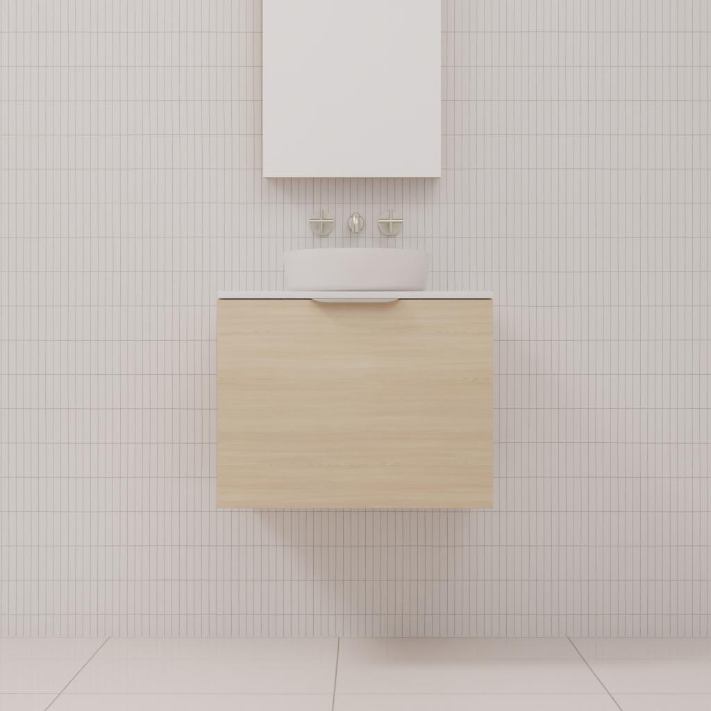 Zoe - 600mm Vero Oak Wall Hung Vanity