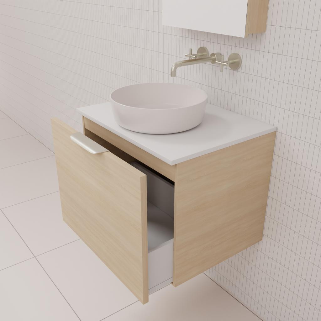Zoe - 600mm Vero Oak Wall Hung Vanity
