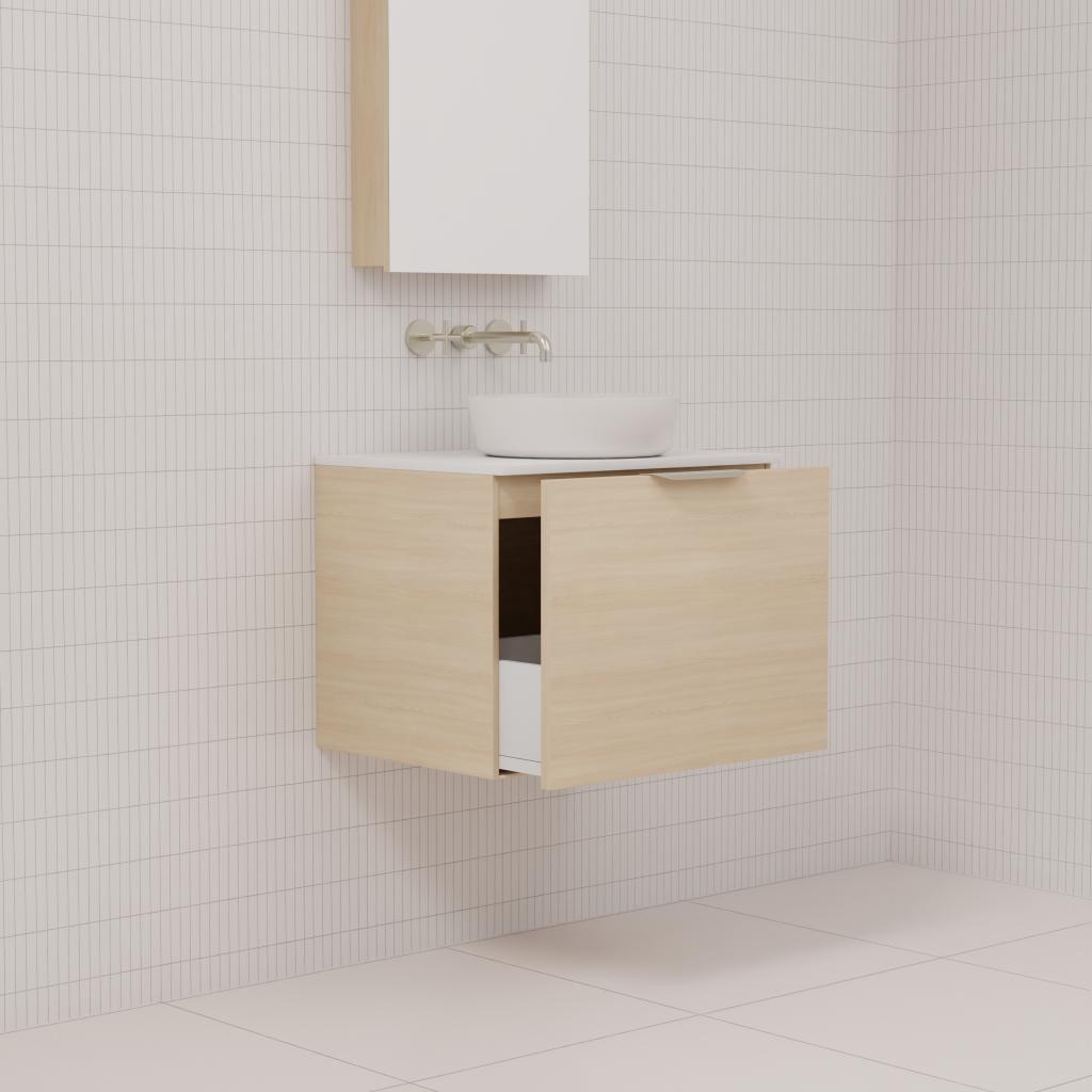 Zoe - 600mm Vero Oak Wall Hung Vanity