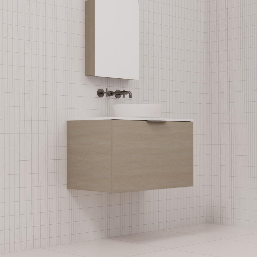 Zoe - 750mm Smoked Ash Wall Hung Vanity