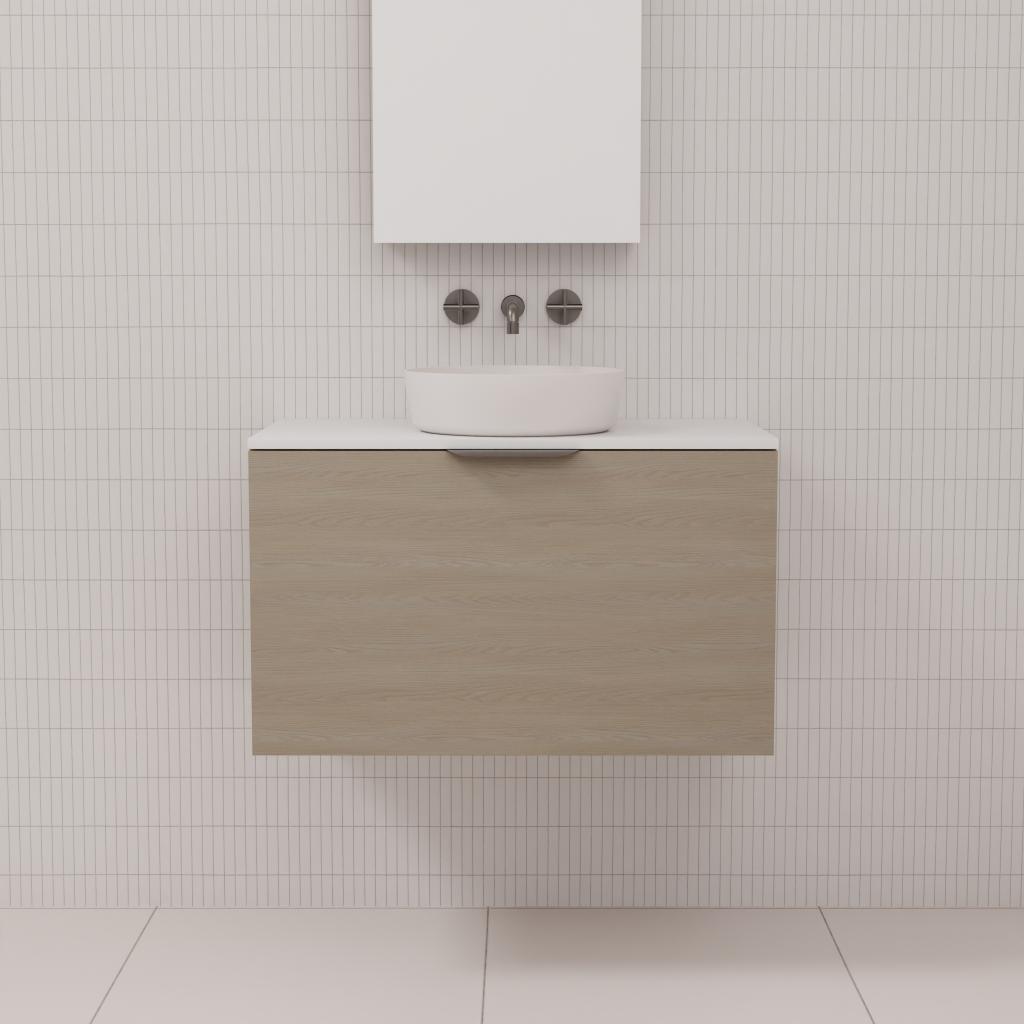 Zoe - 750mm Smoked Ash Wall Hung Vanity