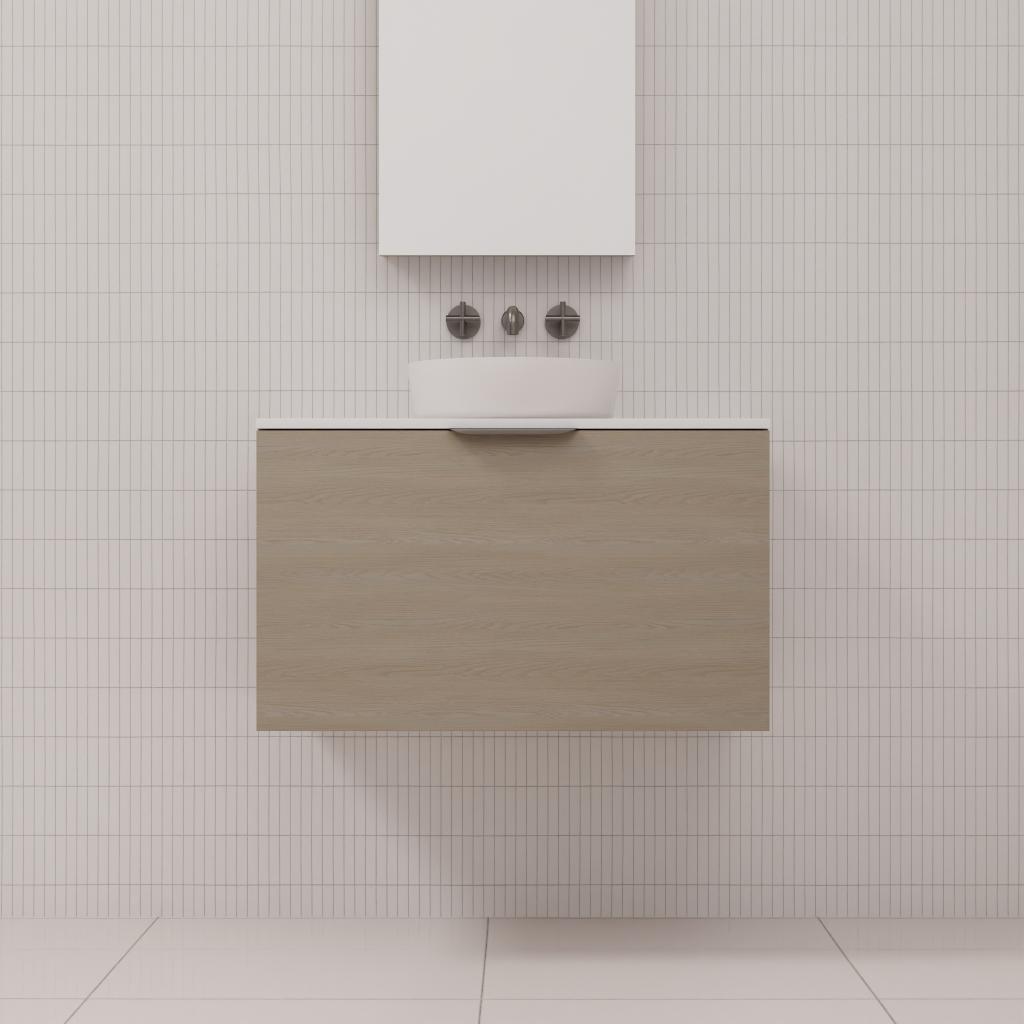 Zoe - 750mm Smoked Ash Wall Hung Vanity