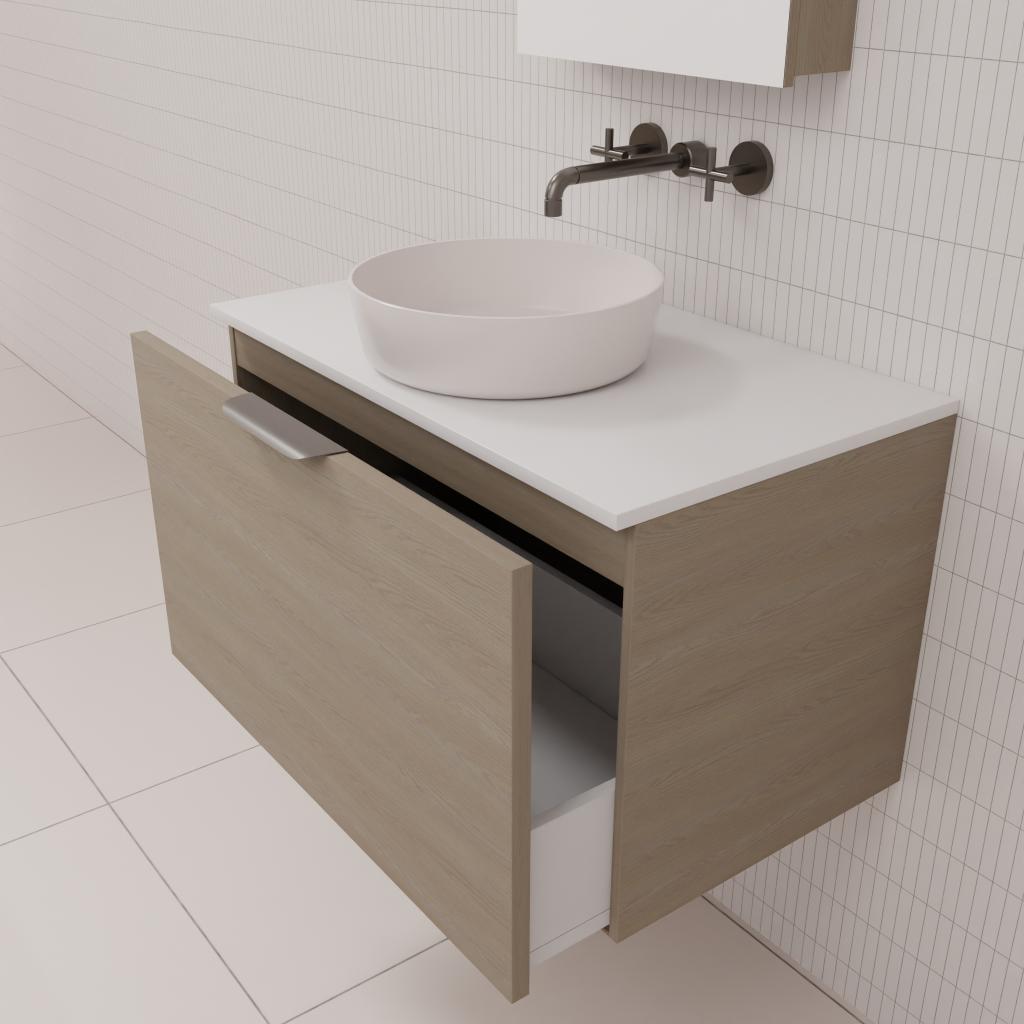 Zoe - 750mm Smoked Ash Wall Hung Vanity