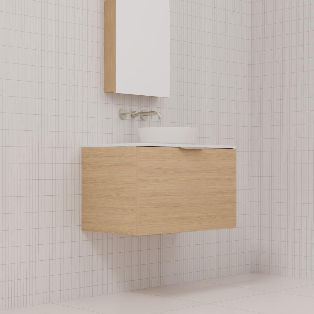 Zoe - 750mm Nordic Oak Wall Hung Vanity