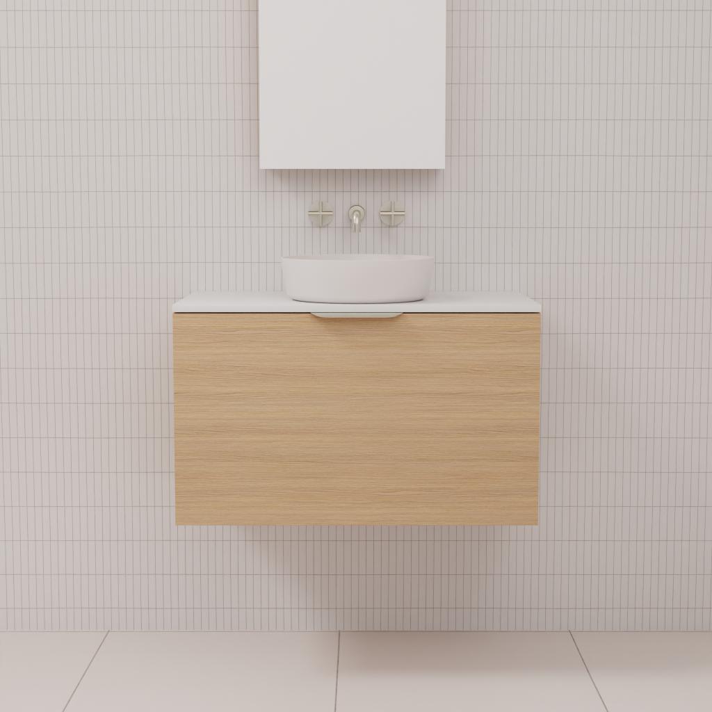 Zoe - 750mm Nordic Oak Wall Hung Vanity