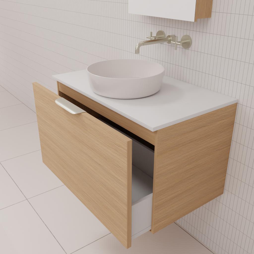 Zoe - 750mm Nordic Oak Wall Hung Vanity