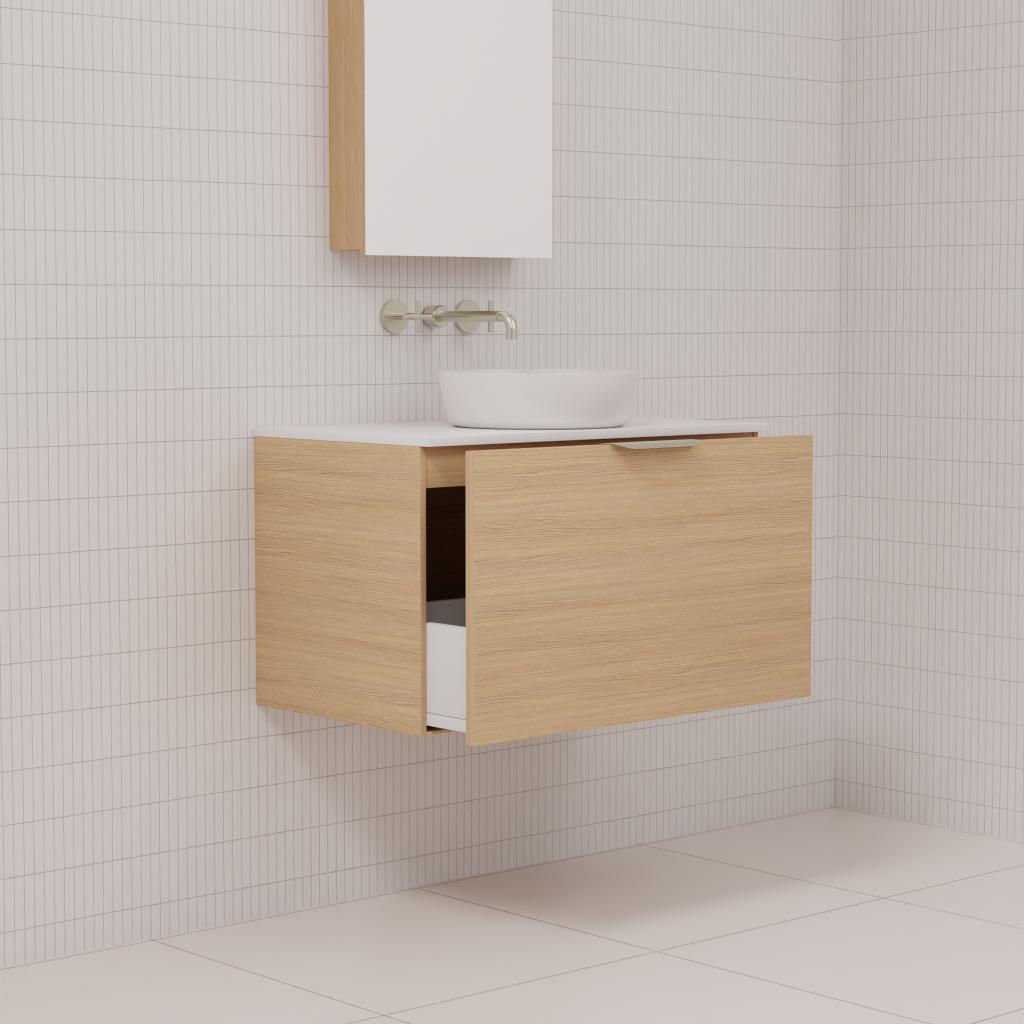 Zoe - 750mm Nordic Oak Wall Hung Vanity