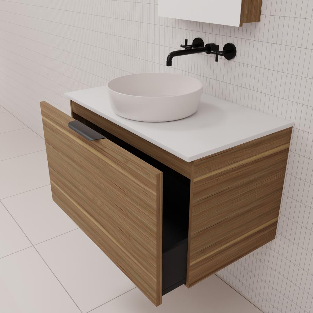 Zoe - 750mm Tuscan Oak Wall Hung Vanity