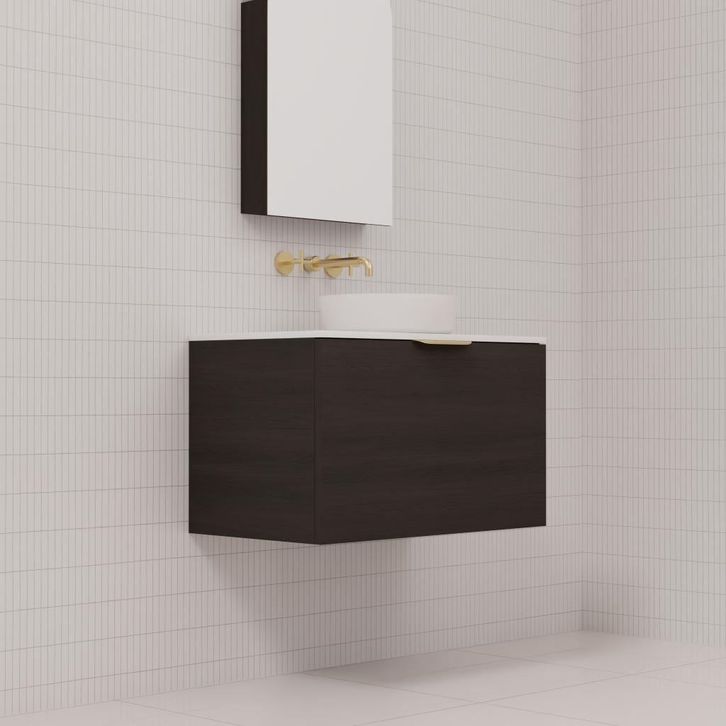 Zoe - 750mm Smoked Onyx Wall Hung Vanity
