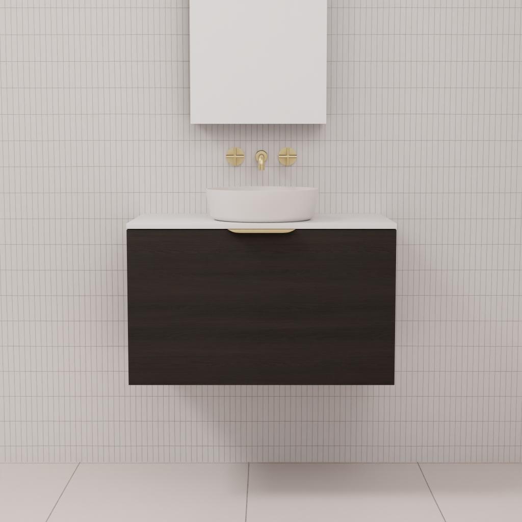 Zoe - 750mm Smoked Onyx Wall Hung Vanity