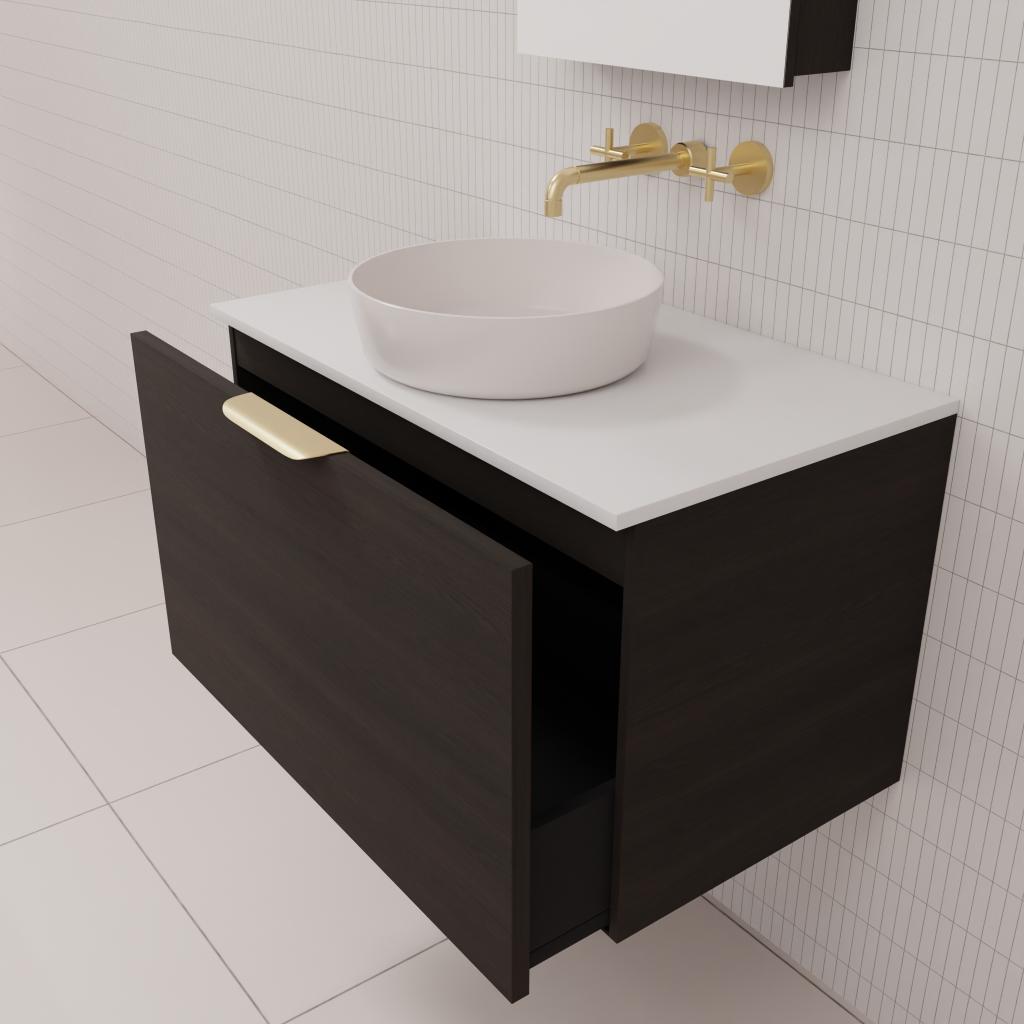 Zoe - 750mm Smoked Onyx Wall Hung Vanity