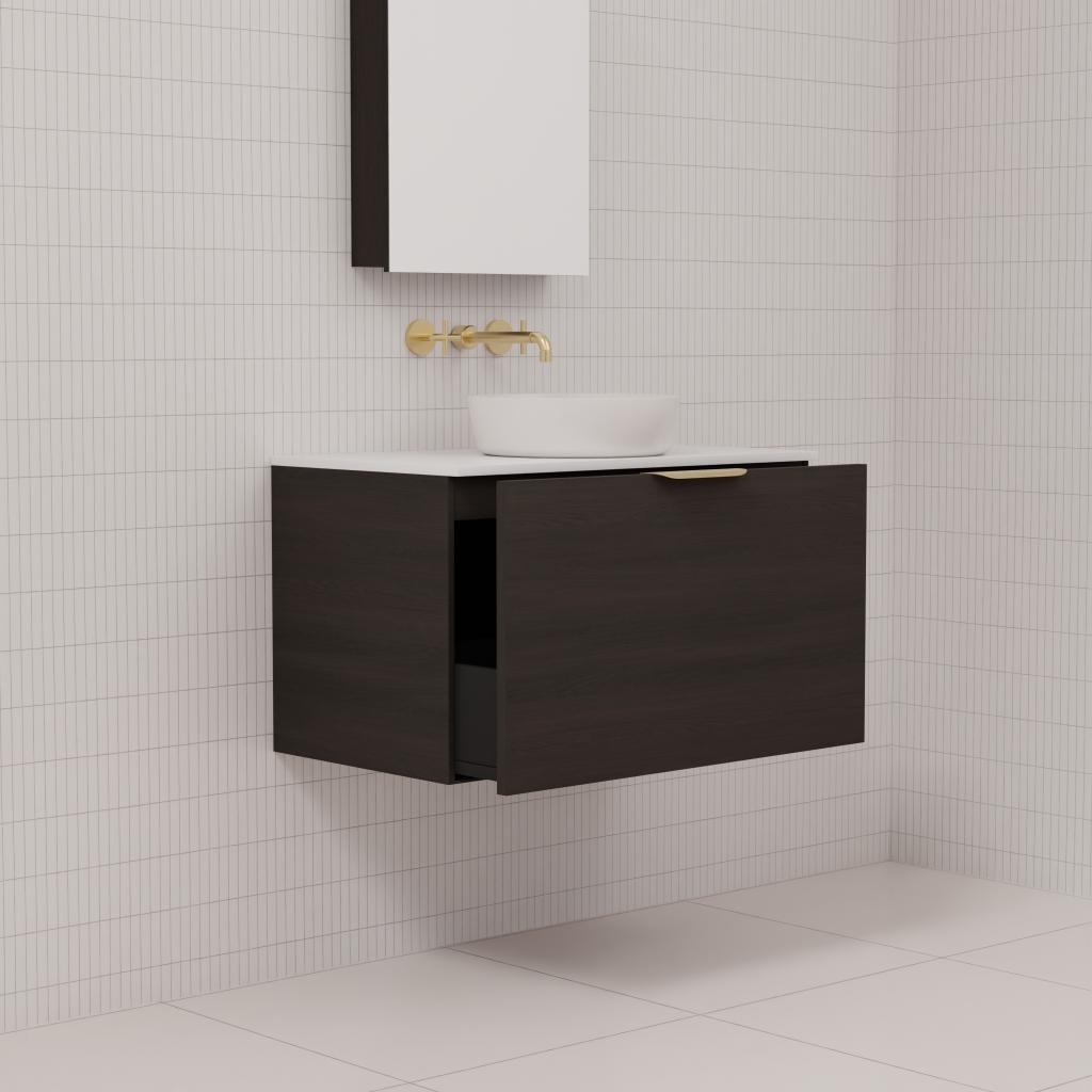 Zoe - 750mm Smoked Onyx Wall Hung Vanity
