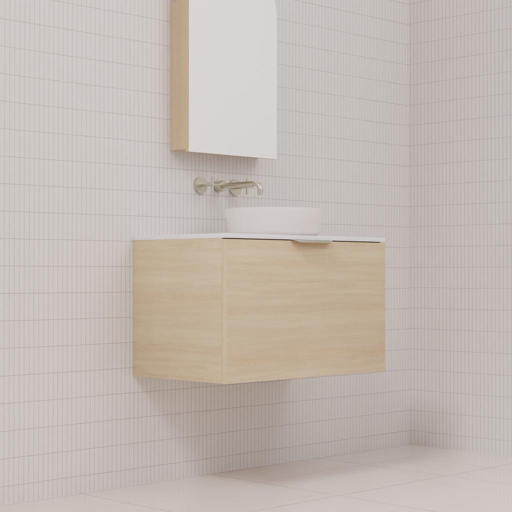 Zoe - 750mm Vero Oak Wall Hung Vanity