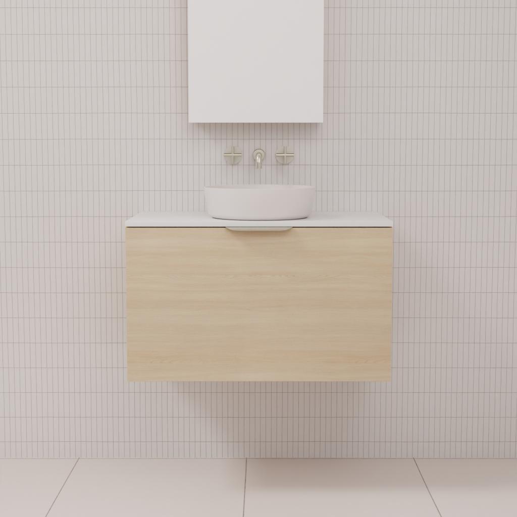 Zoe - 750mm Vero Oak Wall Hung Vanity