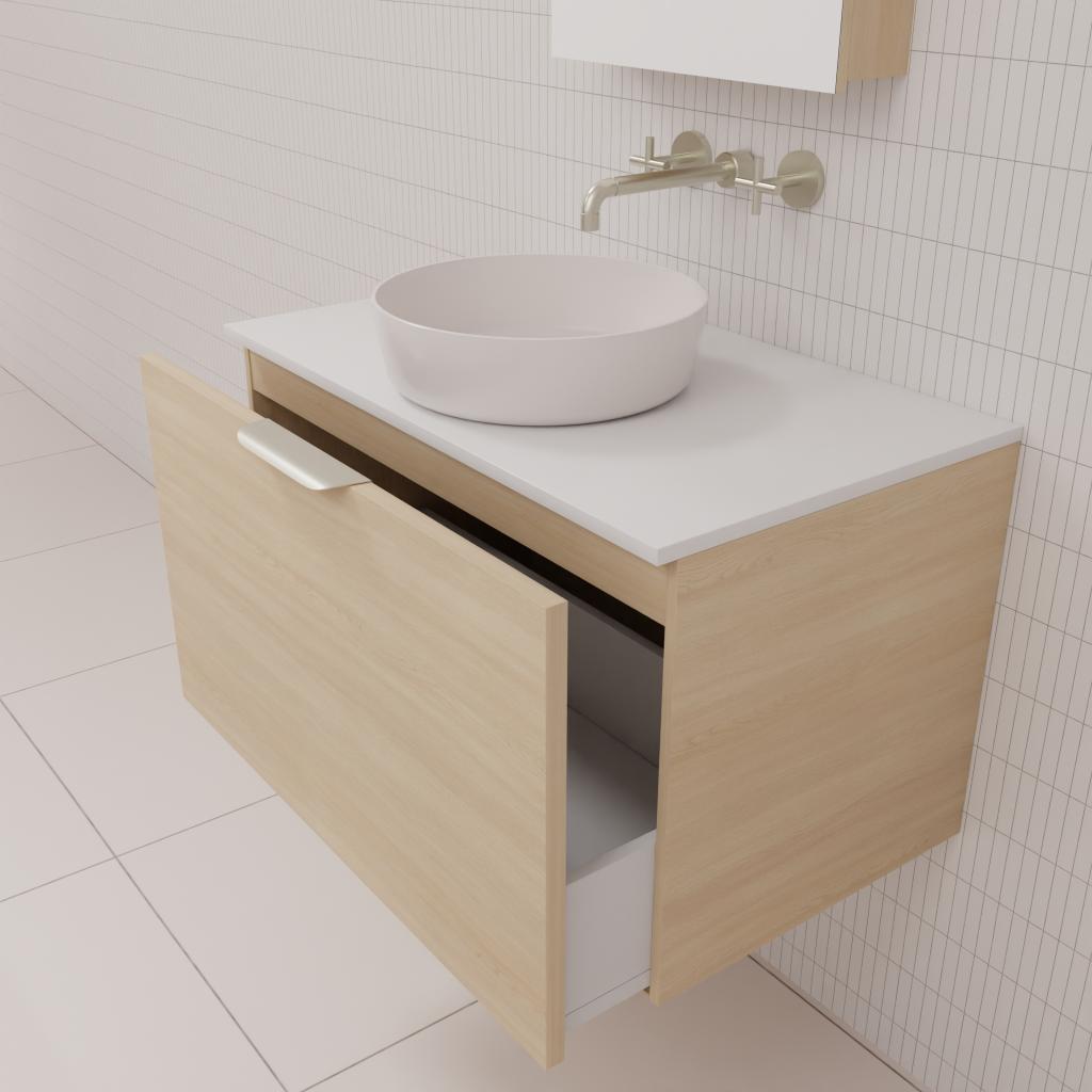 Zoe - 750mm Vero Oak Wall Hung Vanity