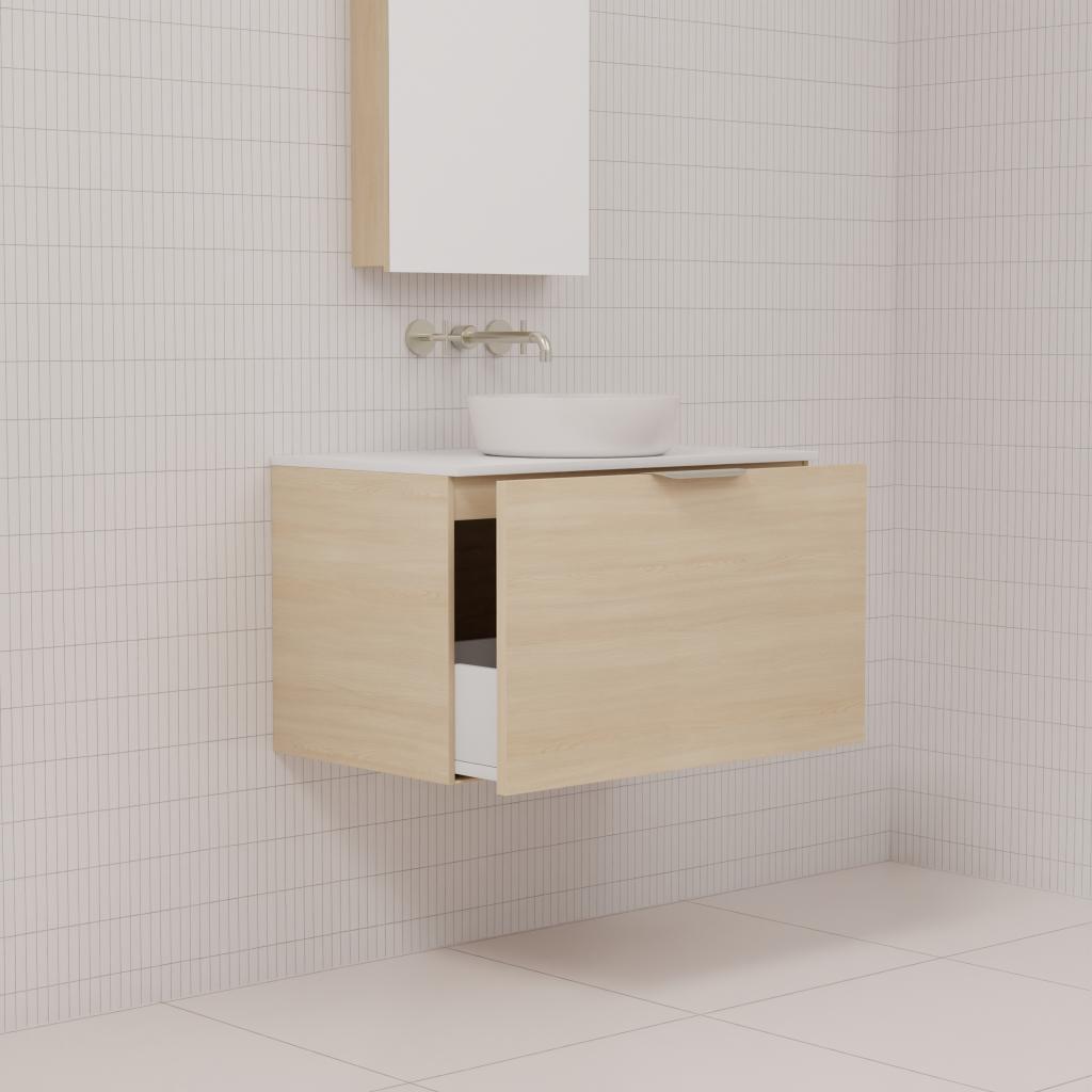 Zoe - 750mm Vero Oak Wall Hung Vanity