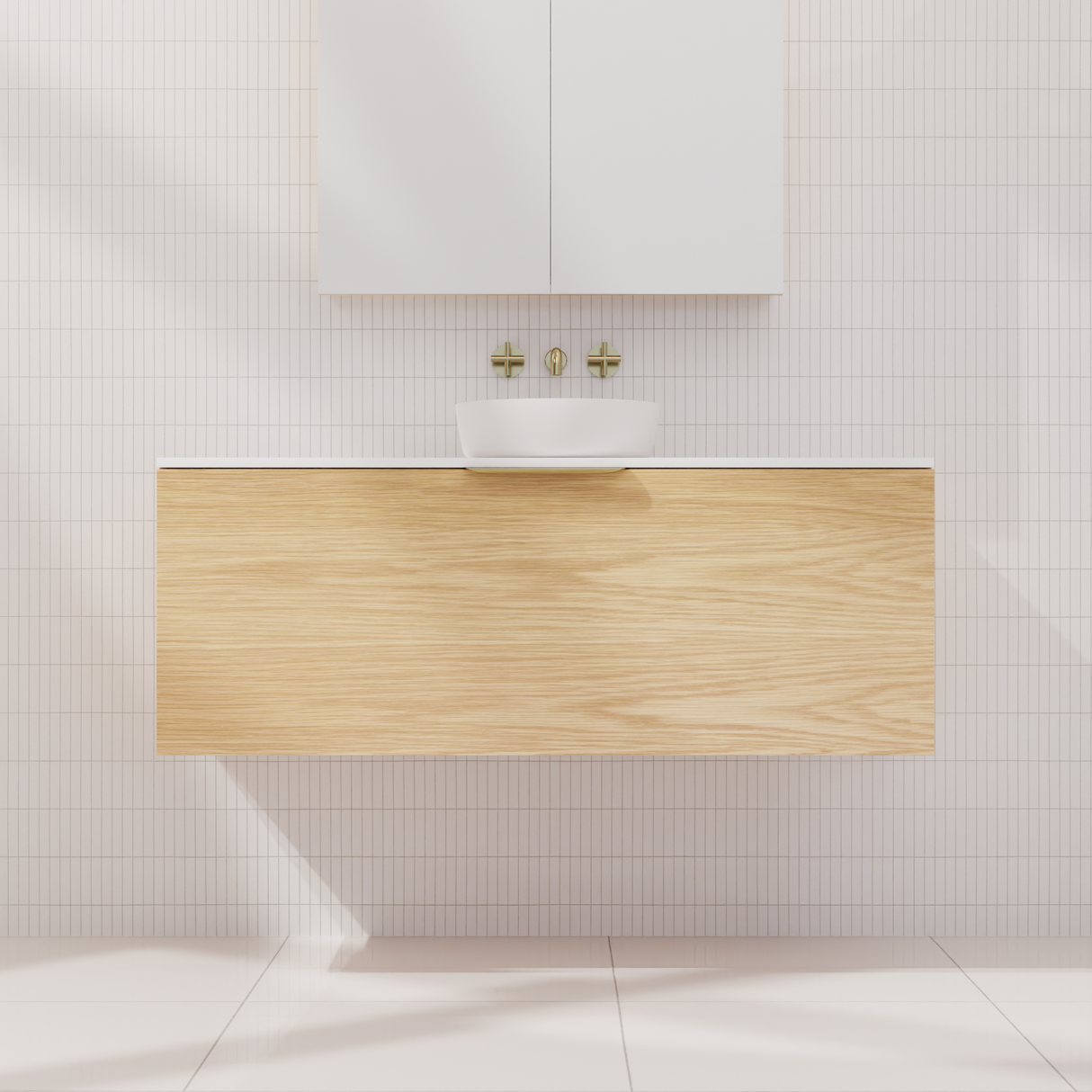 Zoe - 1200mm American White Oak Wall Hung Vanity