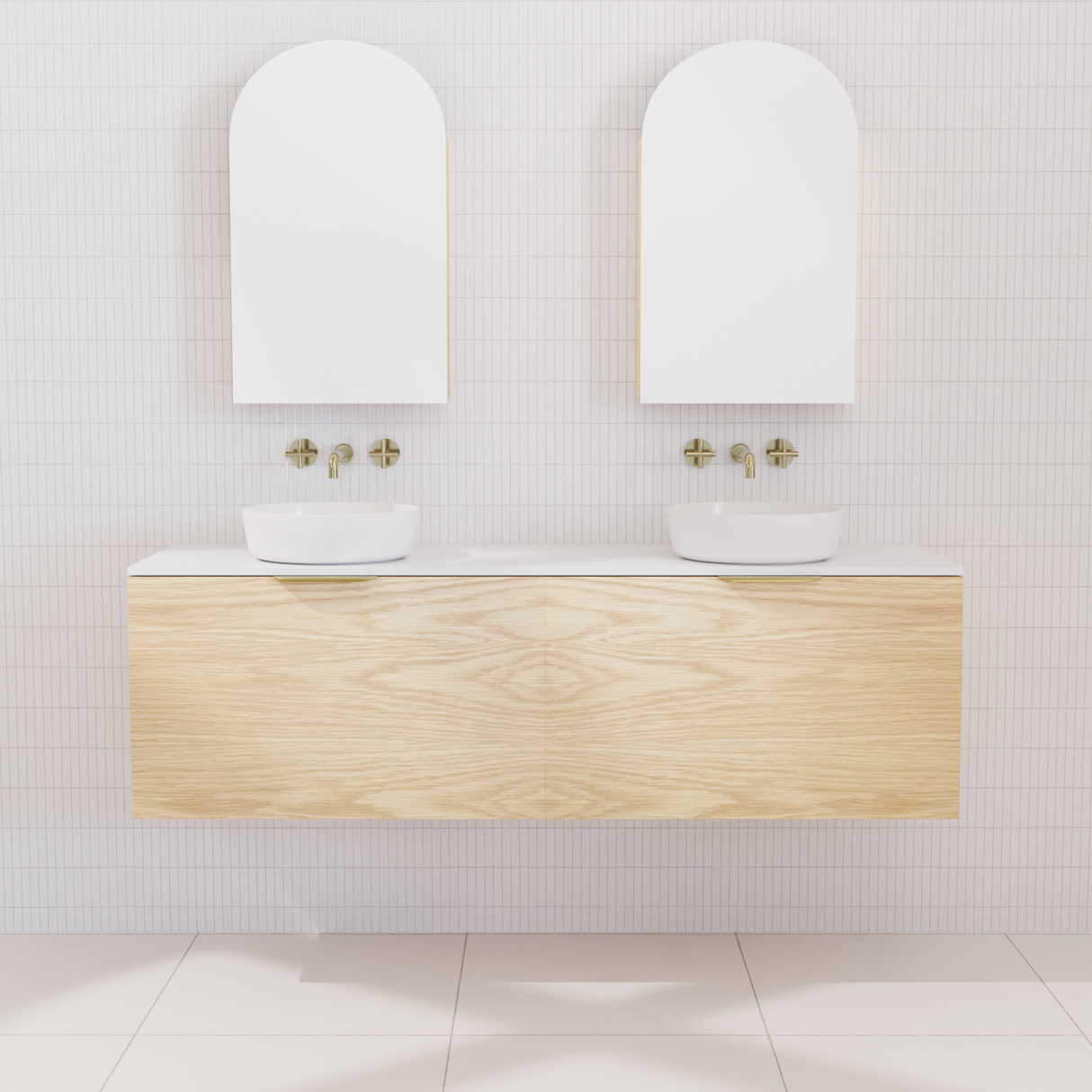 Zoe - 1500mm American White Oak Wall Hung Vanity