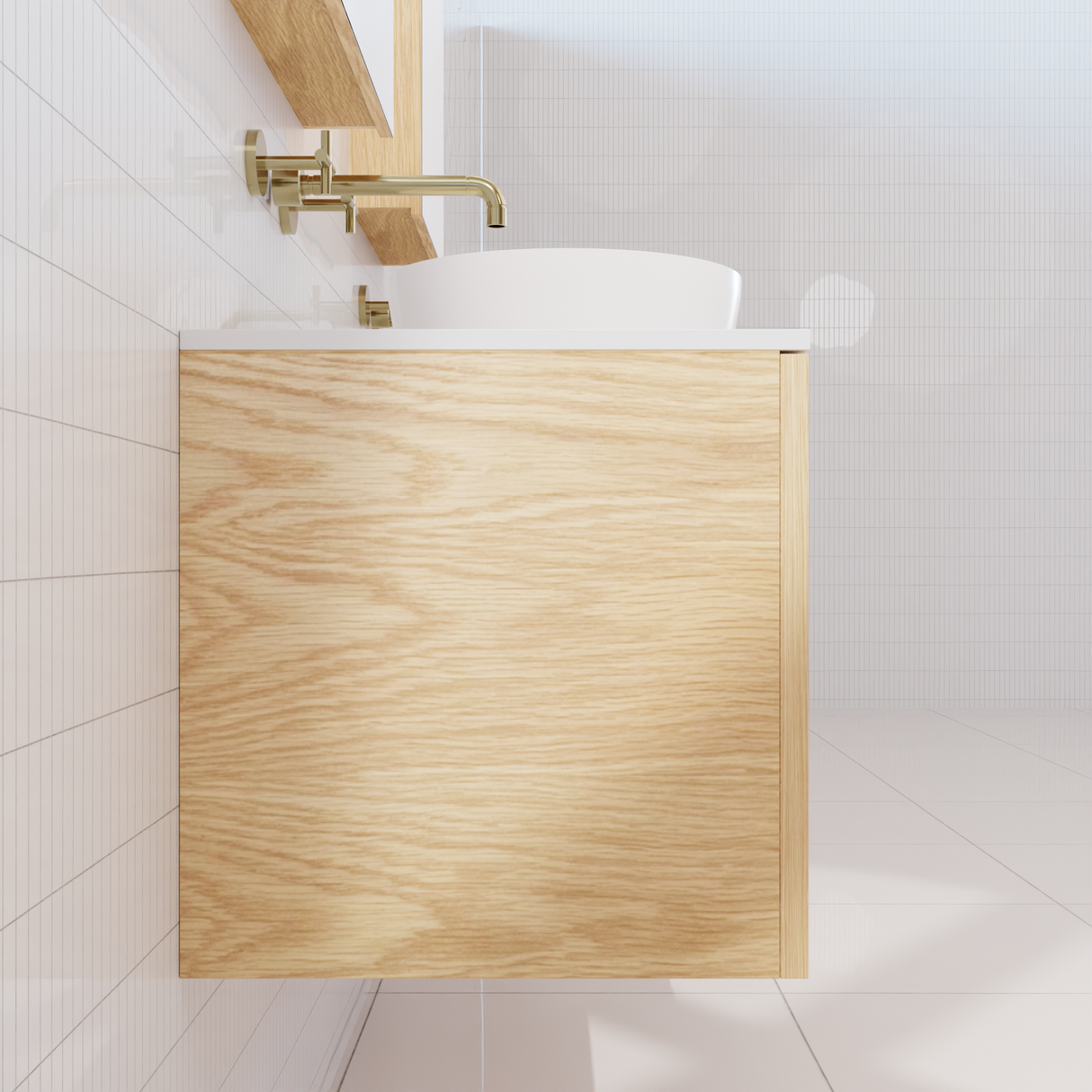 Zoe - 1500mm American White Oak Wall Hung Vanity