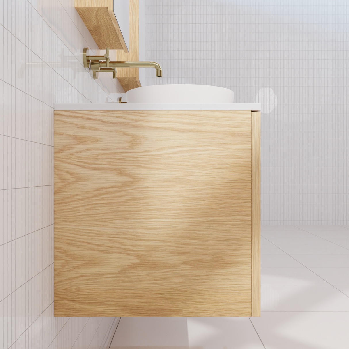 Zoe - 1800mm American White Oak Wall Hung Vanity