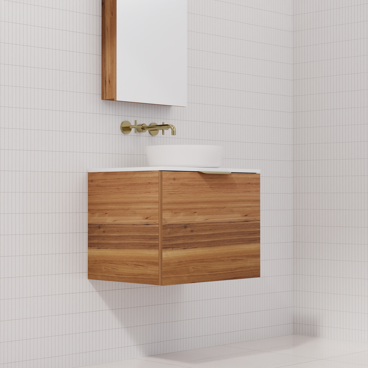 Zoe - 600mm Blackbutt Wall Hung Vanity