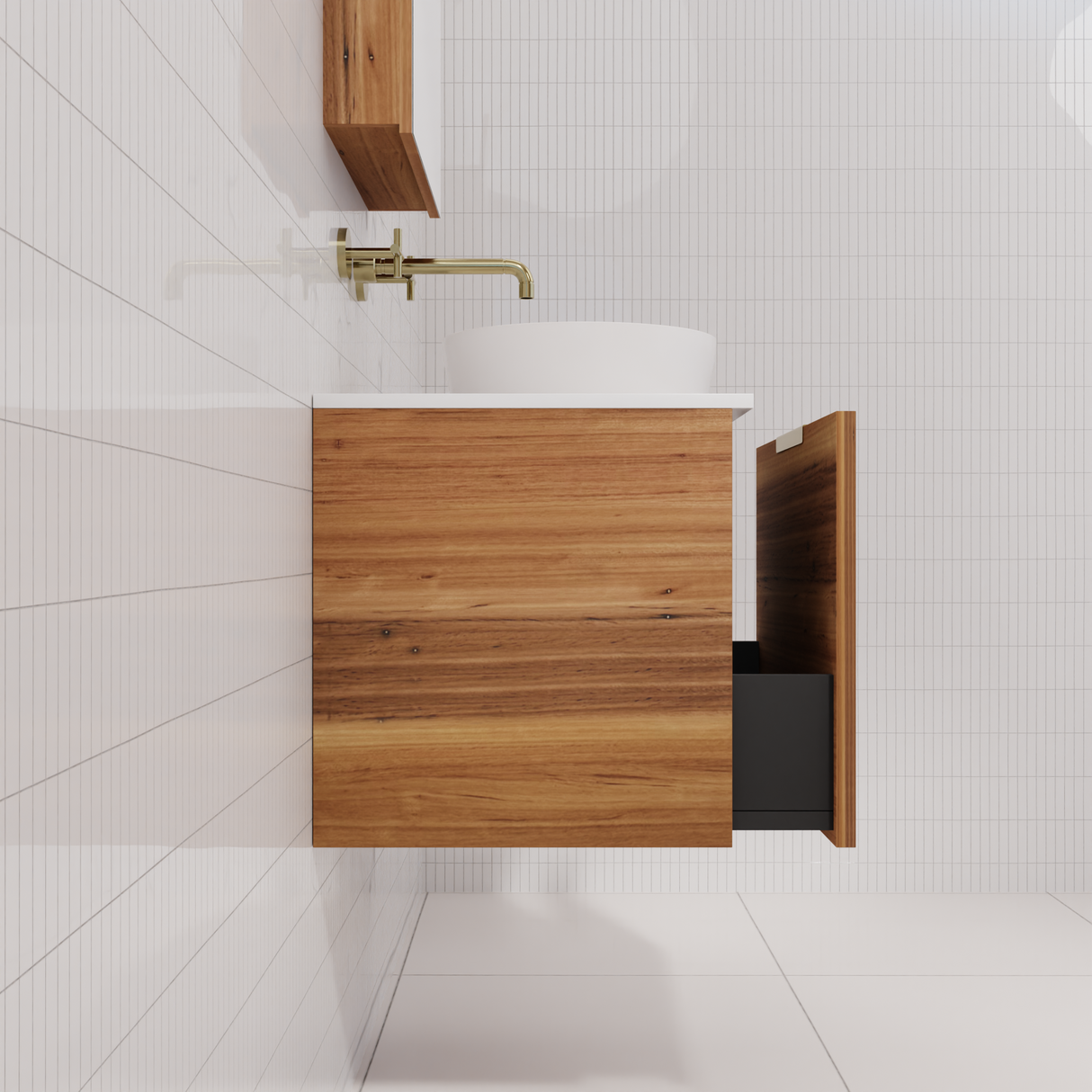 Zoe - 600mm Blackbutt Wall Hung Vanity