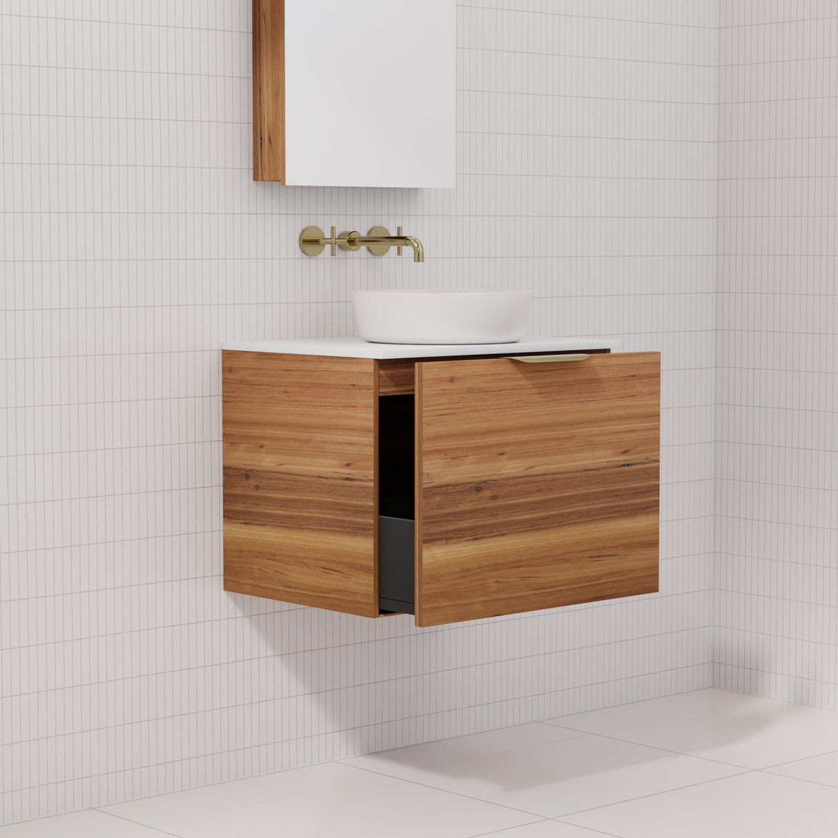 Zoe - 600mm Blackbutt Wall Hung Vanity