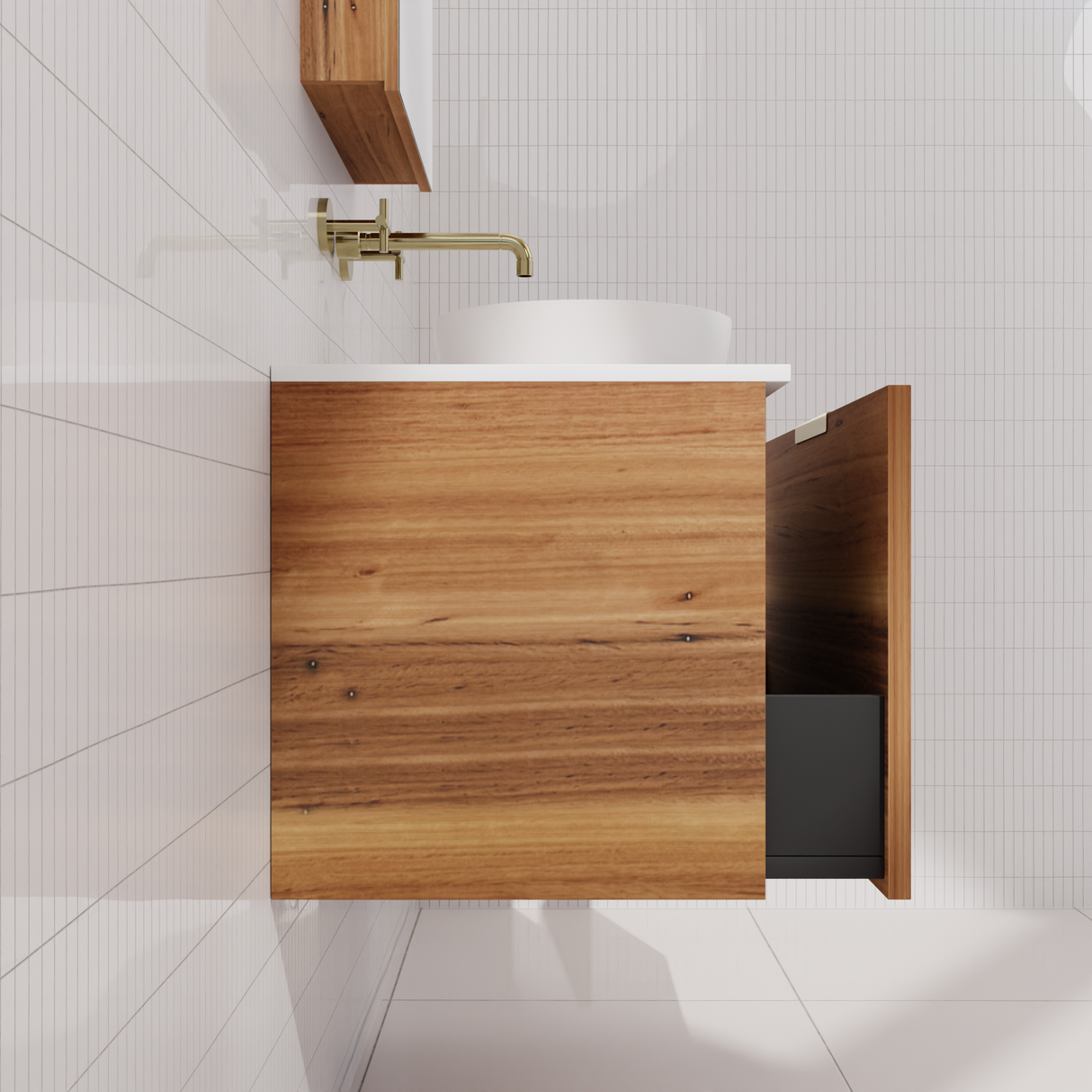 Zoe - 750mm Blackbutt Wall Hung Vanity