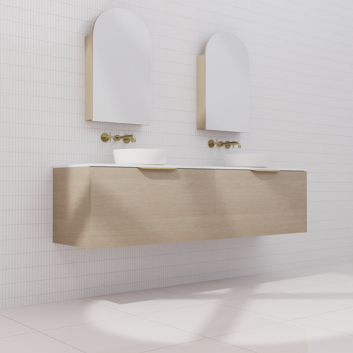 Zoe - 1800mm Coastal Oak Wall Hung Vanity