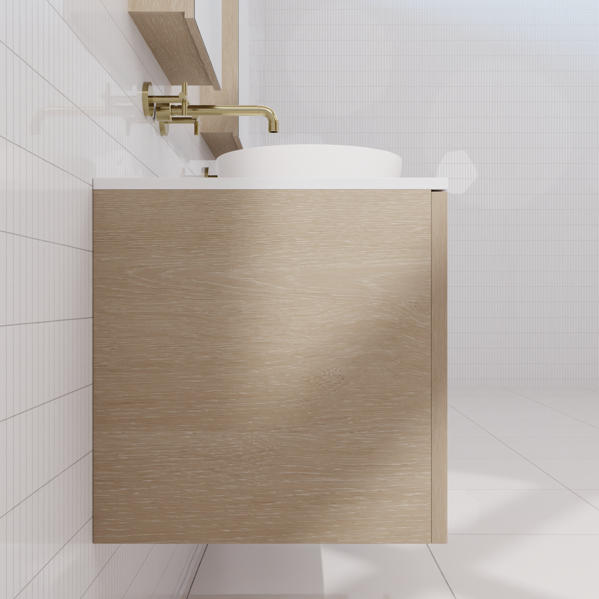 Zoe - 1800mm Coastal Oak Wall Hung Vanity