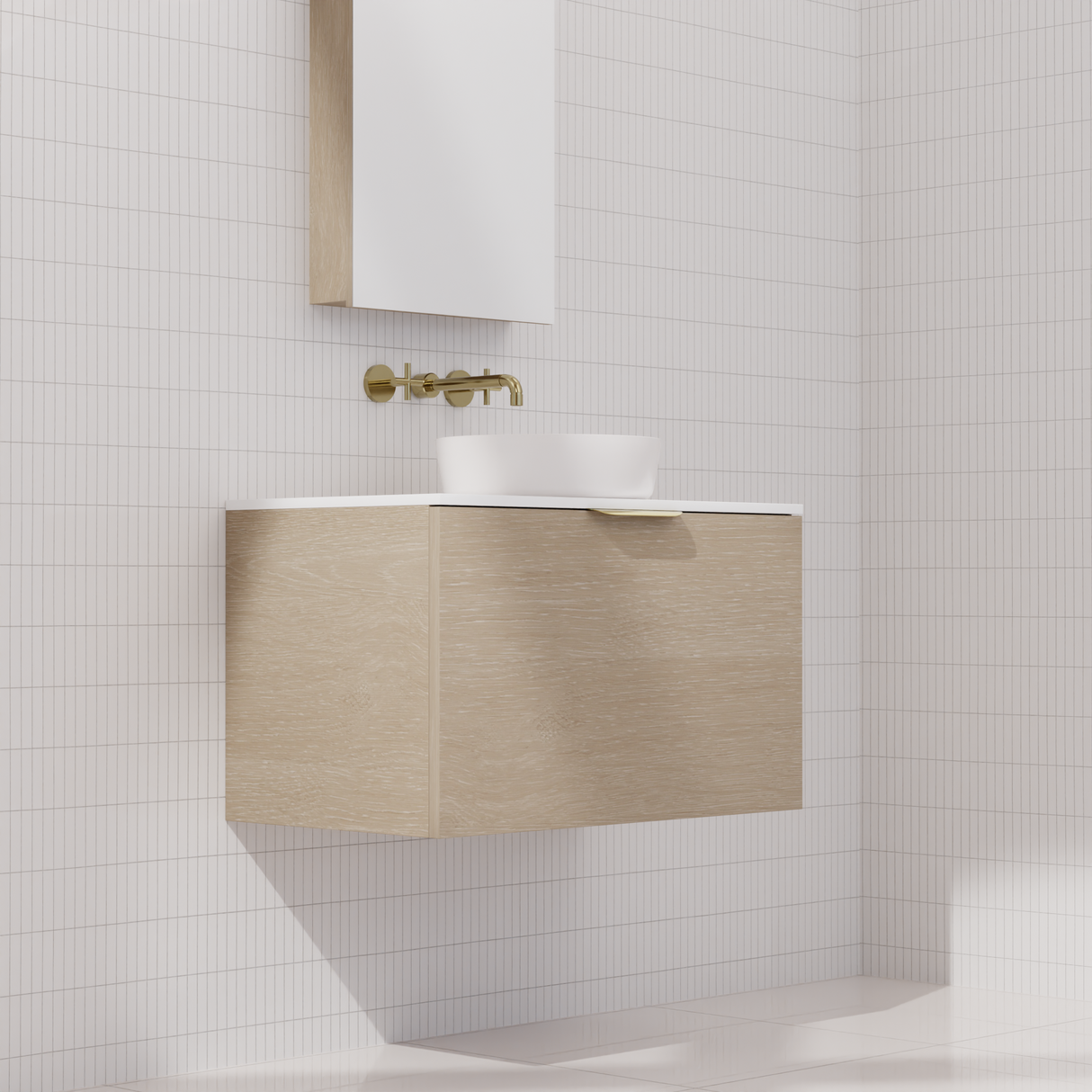 Zoe - 750mm Coastal Oak Wall Hung Vanity