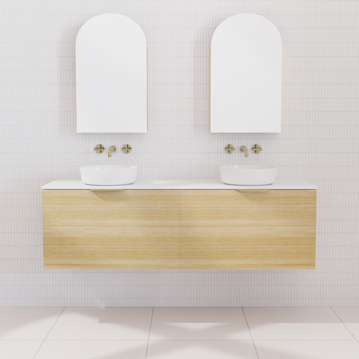 Zoe - 1500mm Light Oak Wall Hung Vanity