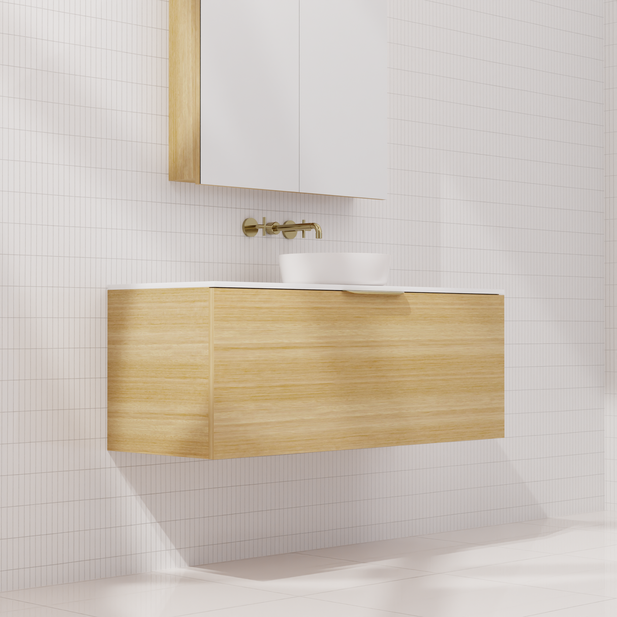 Zoe - 1200mm Light Oak Wall Hung Vanity